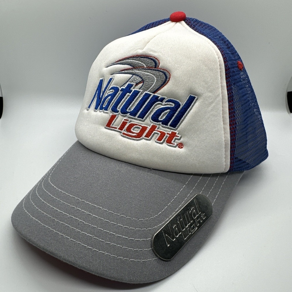 Natural Light Beer Snapback Mesh Trucker Hat Natty Lite Bottle Opener NEW